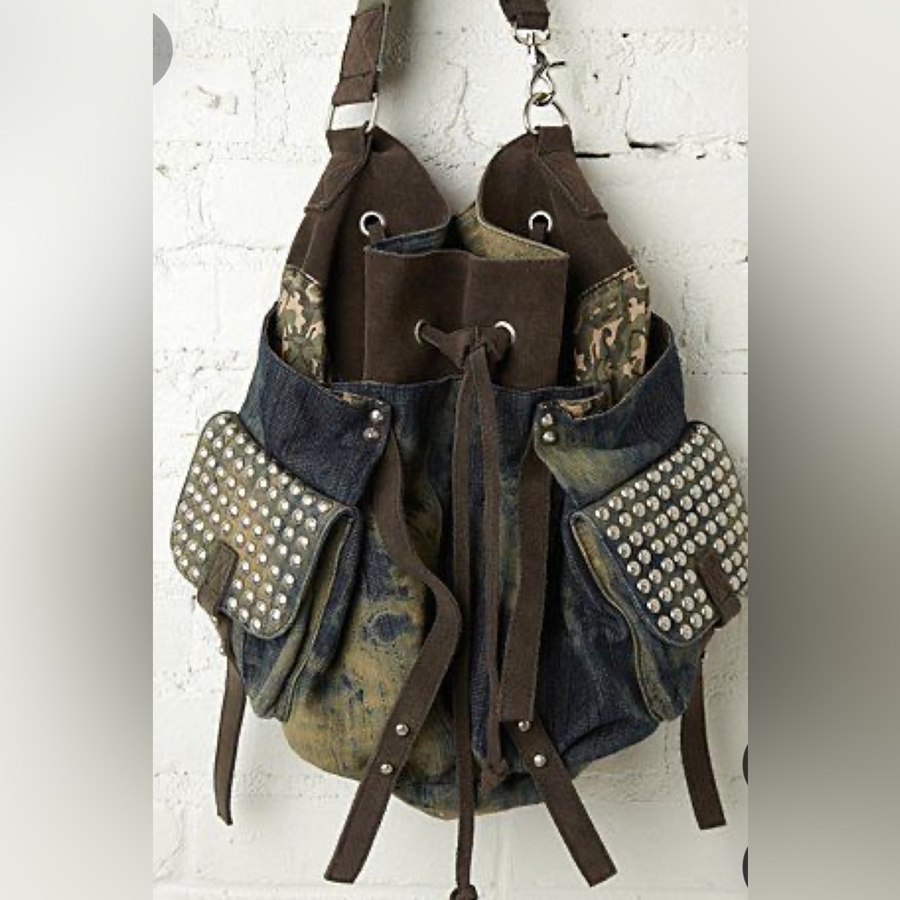 Free People Mason Slouchy studded bucket bag. New without tags.
